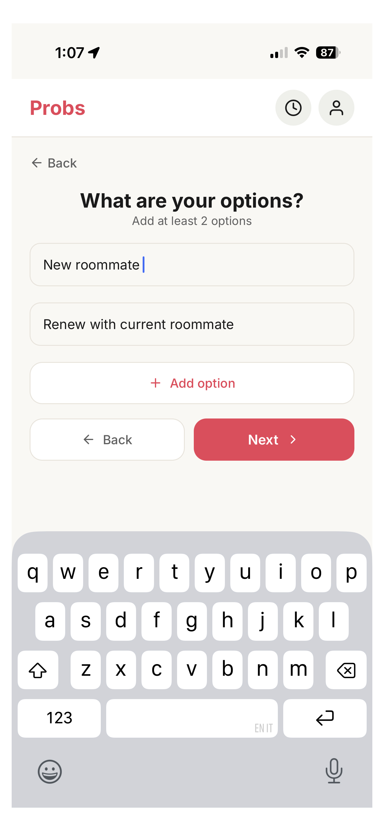 Guided builder options screenshot