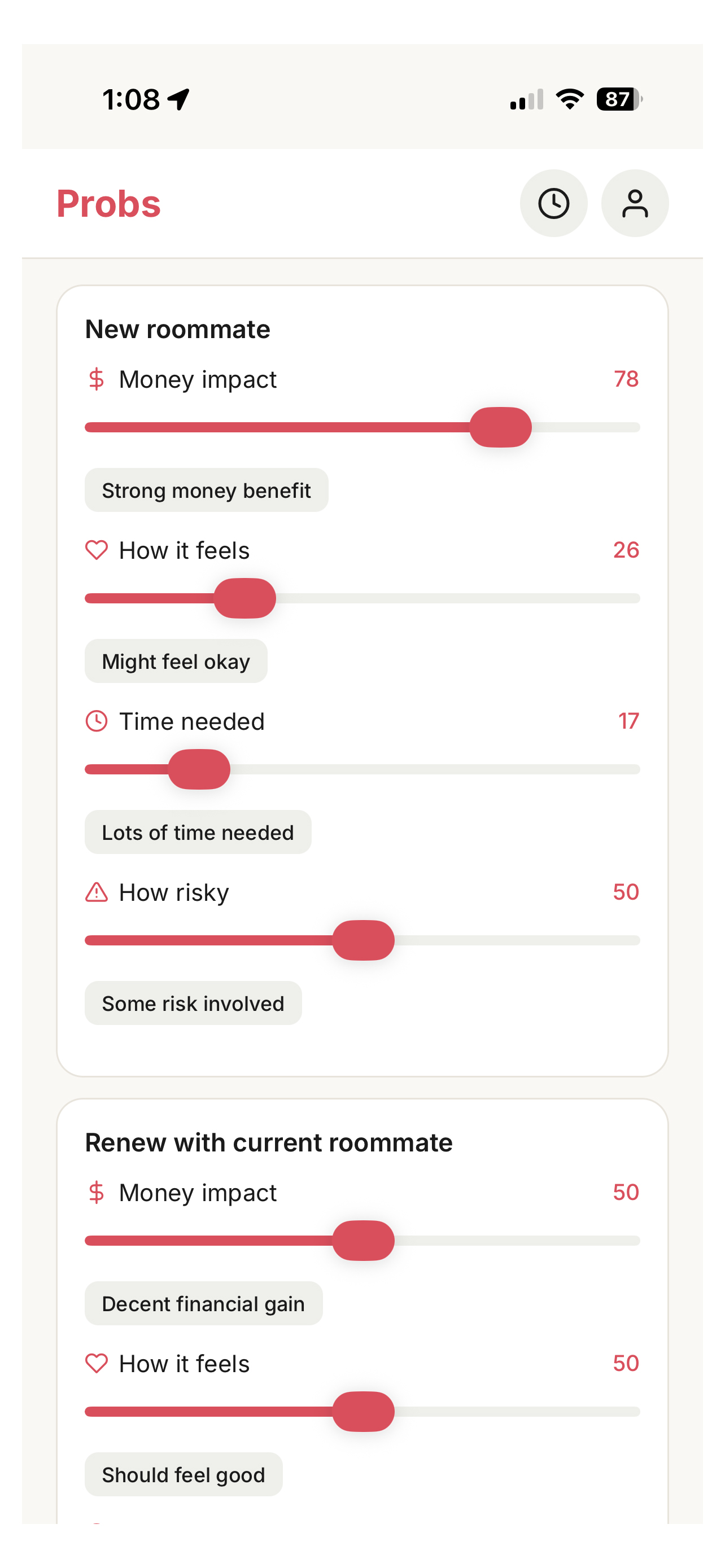 Guided builder sliders screenshot